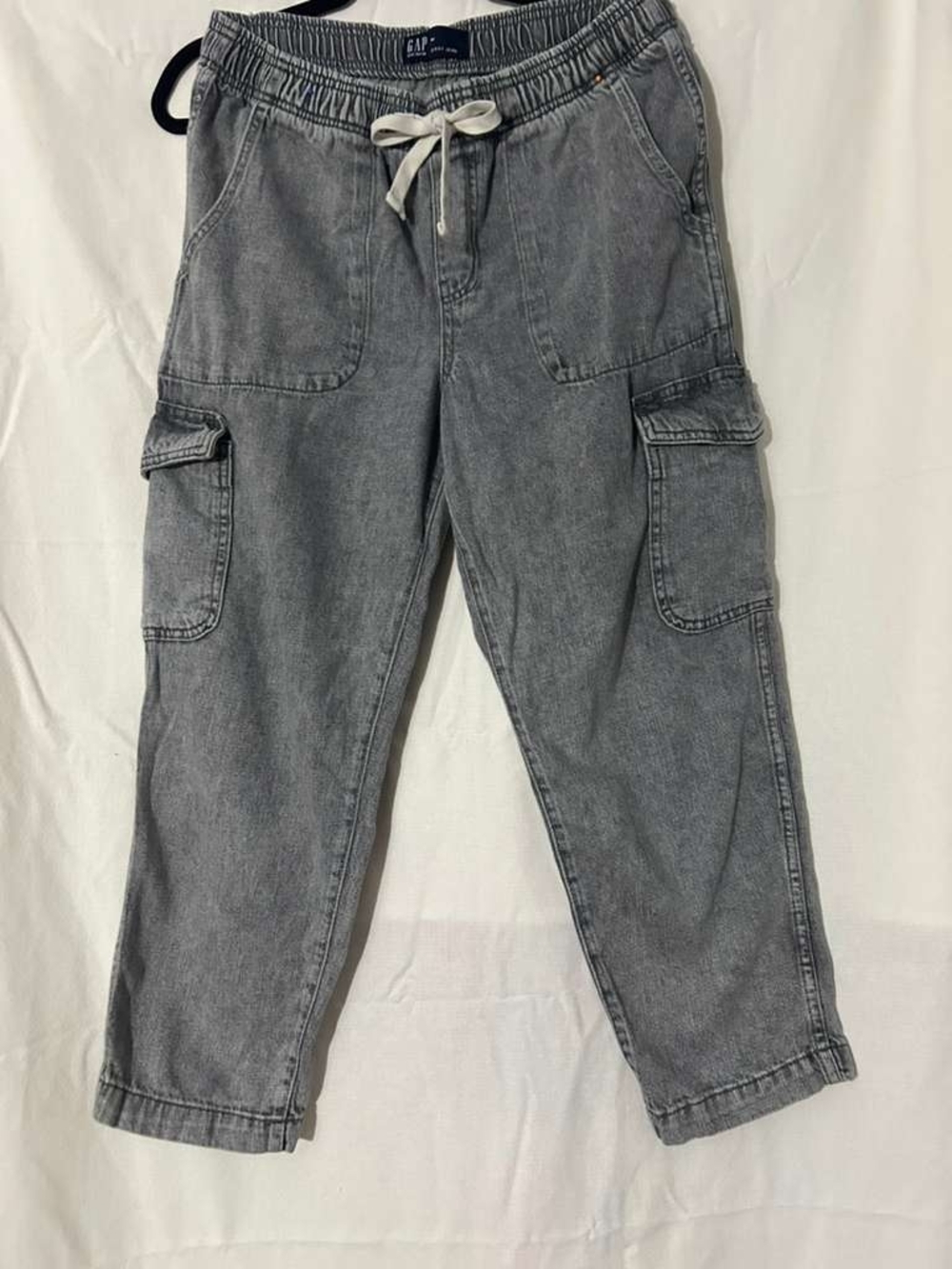 GAP Gray Cargo Jogger Pants with Drawstring